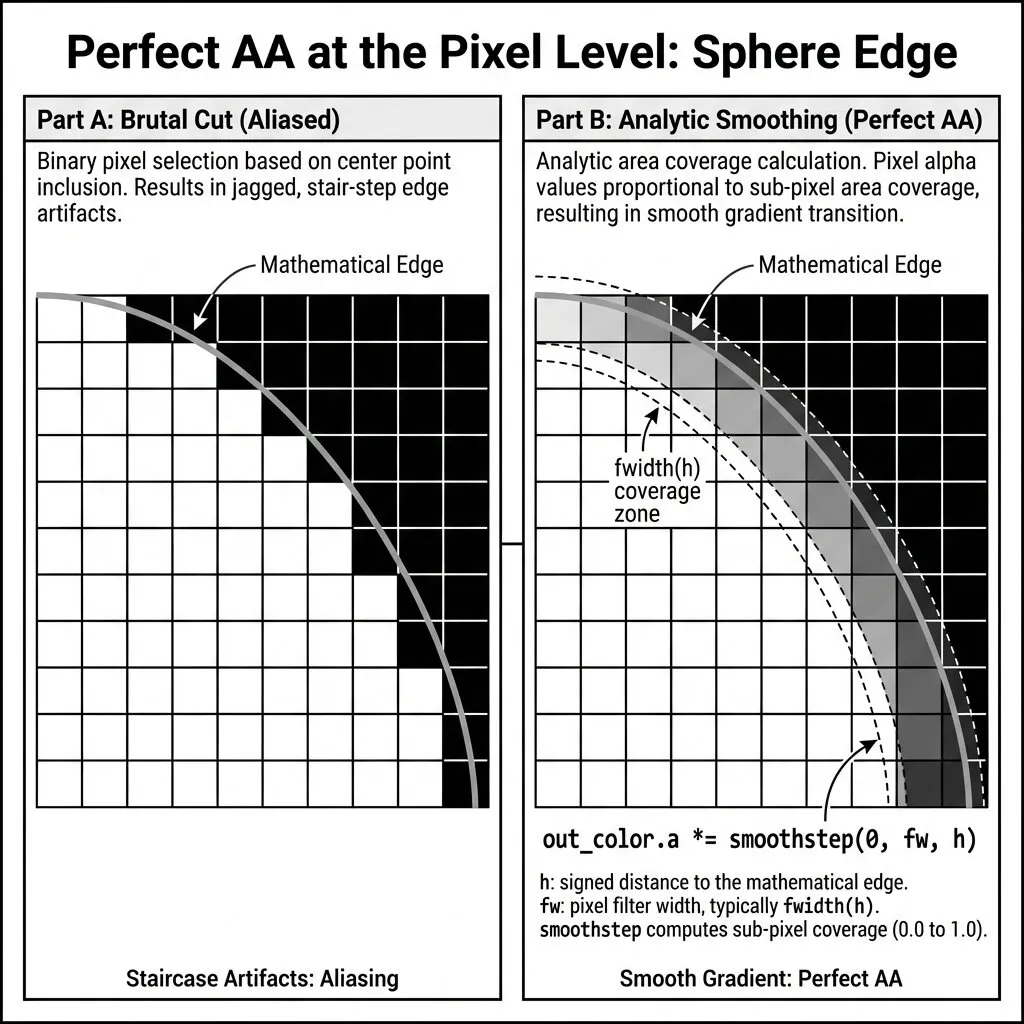 Détail de l'anti-aliasing parfait des sphères