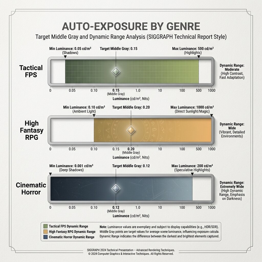 Auto-Exposure Comparison by Genre