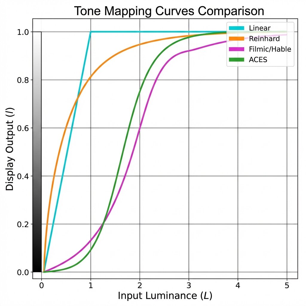Tone Mapping Curves Comparison